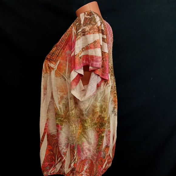 2X Dressbarn sublimation back lace detail / elastic hem top - Picture 6 of 11